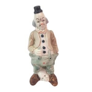 Vintage 7" Fine Porcelain Hobo Circus Clown Figurine - Artmark